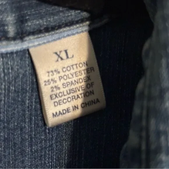 Vintage 90s VF Jeanswear Riders Long Sleeve Button Up Blue Denim Shirt Sz XL - Picture 5 of 5